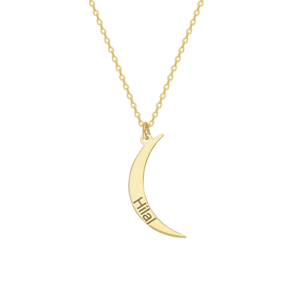 NAMED CRESCENT NECKLACE | 925 SILVER GOLD PLATED