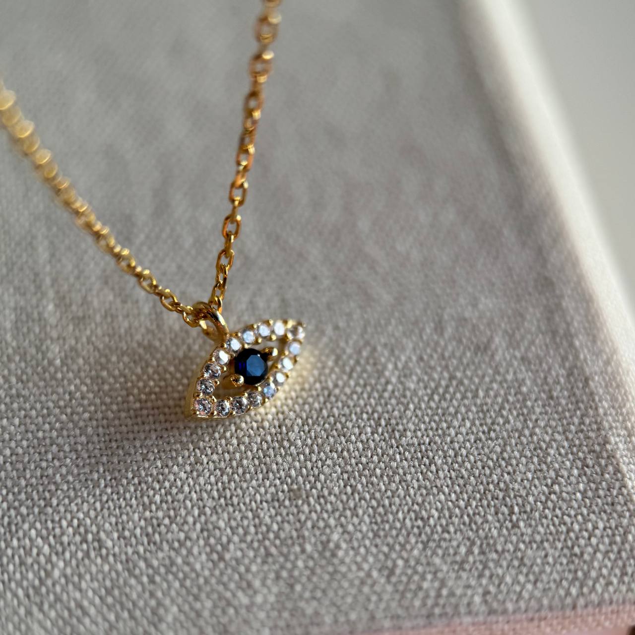 MINI ZIRCON NAZAAR NECKLACE | 925 SILVER GOLD PLATED
