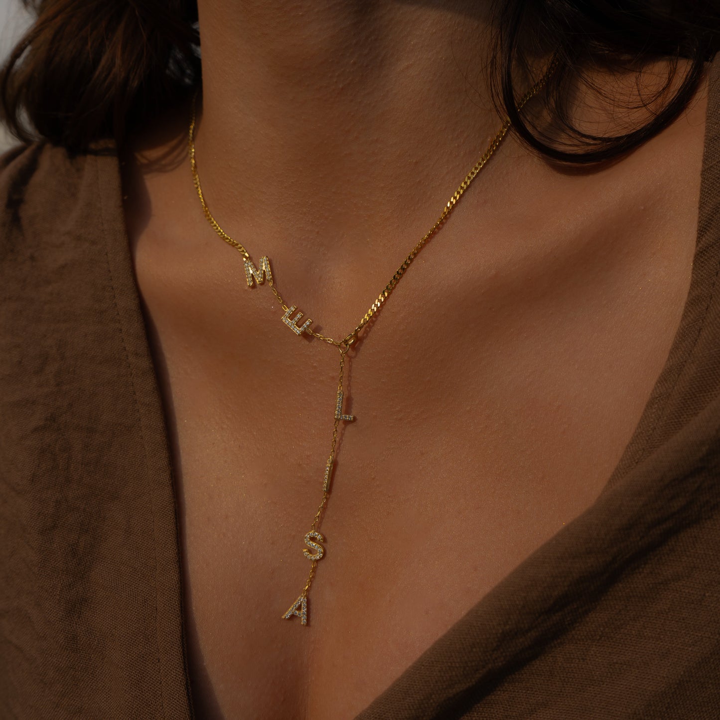 ZIRCON STONE NAMED SUMMER NECKLACE 2 | 925 SILVER 18 GOLD PLATED