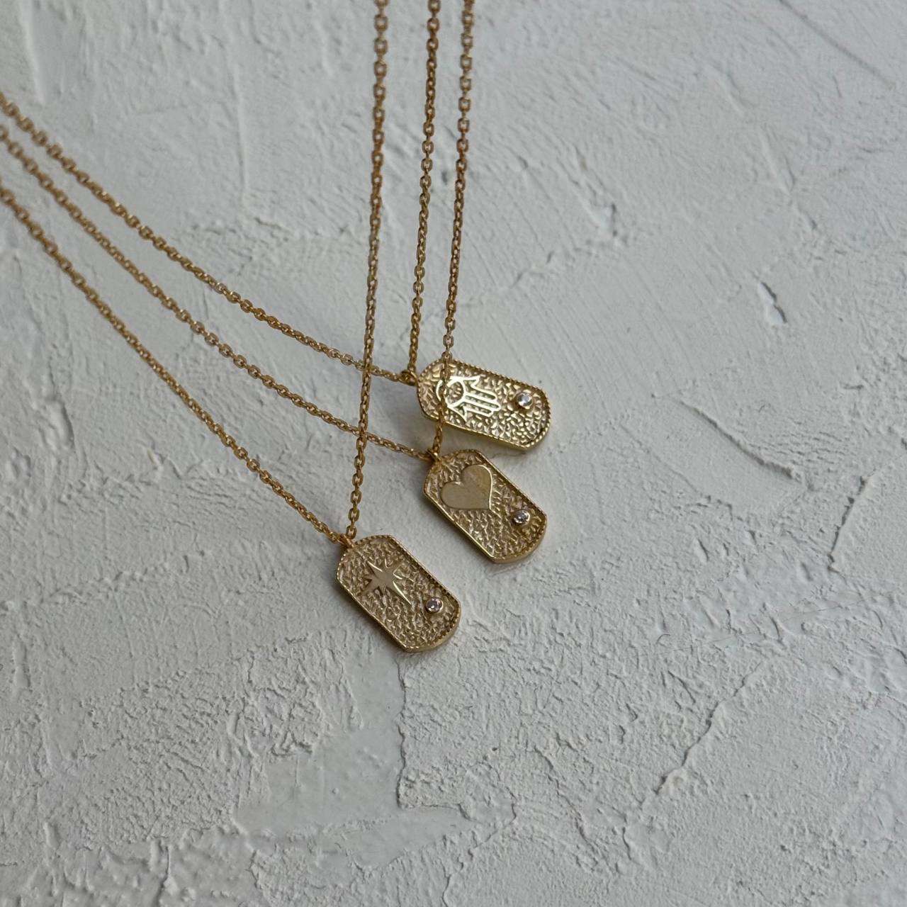 FATMA MOTHER'S HAND NECKLACE WITH STONES | 925 SILVER GOLD PLATED