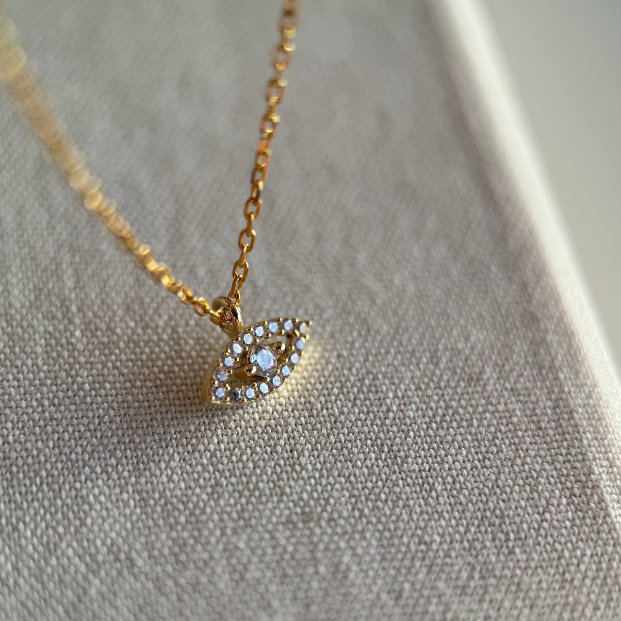 MINI ZIRCON NAZAAR NECKLACE | 925 SILVER GOLD PLATED