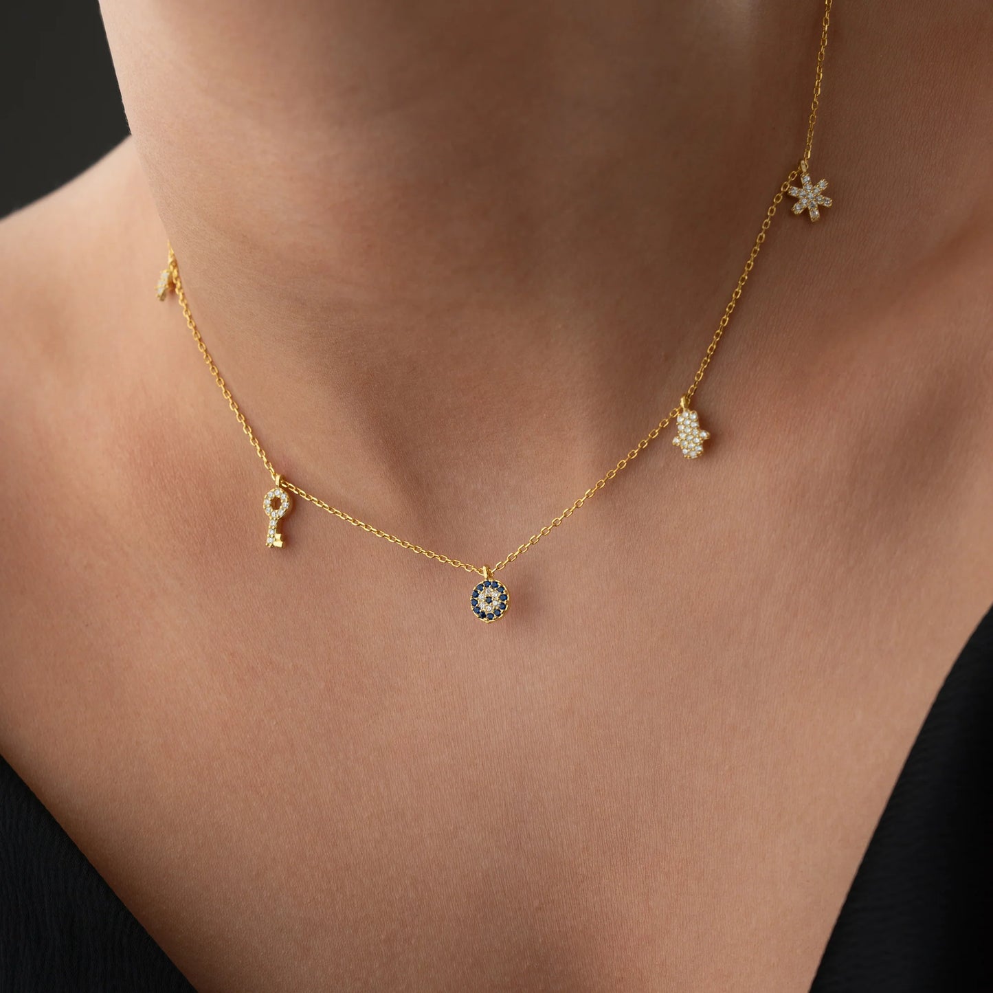 Nazaar Charm Necklace | 925 Silver Gold Plated