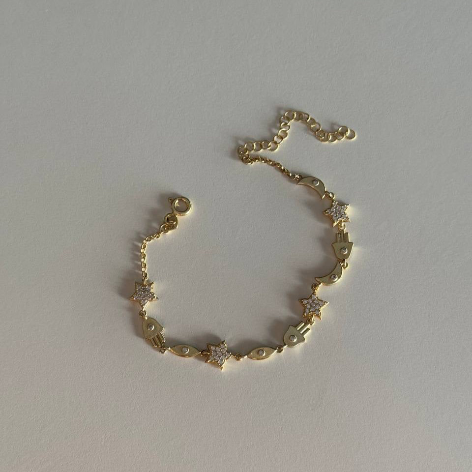 MINI NYX CHARM BRACELET | 925 SILVER GOLD PLATED