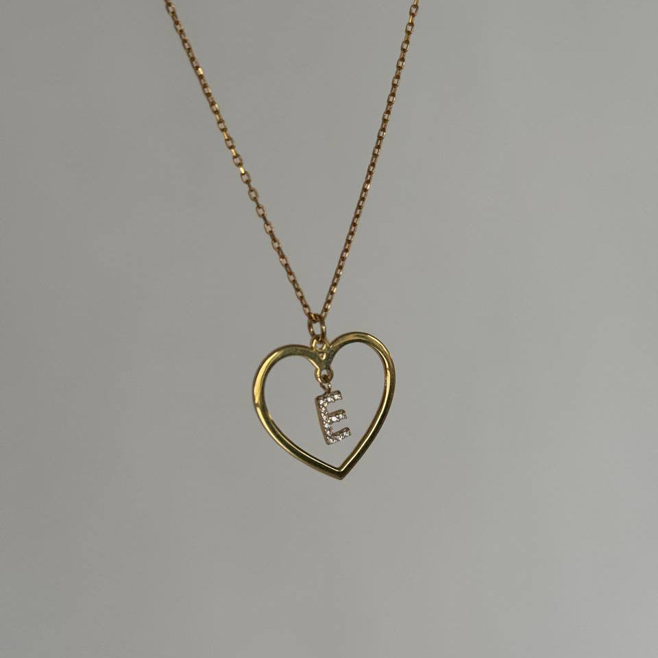 ZIRCON STONE BASIC LETTER NECKLACE | 925 SILVER GOLD PLATED