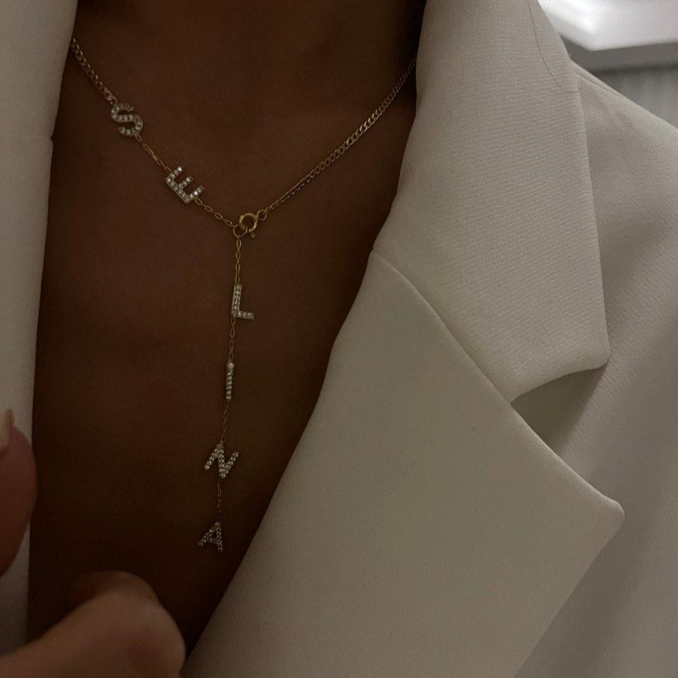 ZIRCON STONE NAMED SUMMER NECKLACE 2 | 925 SILVER 18 GOLD PLATED