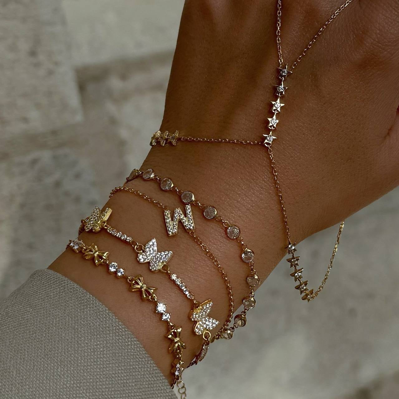 WATER WAY BUTTERFLY BRACELET | 925 SILVER GOLD PLATED