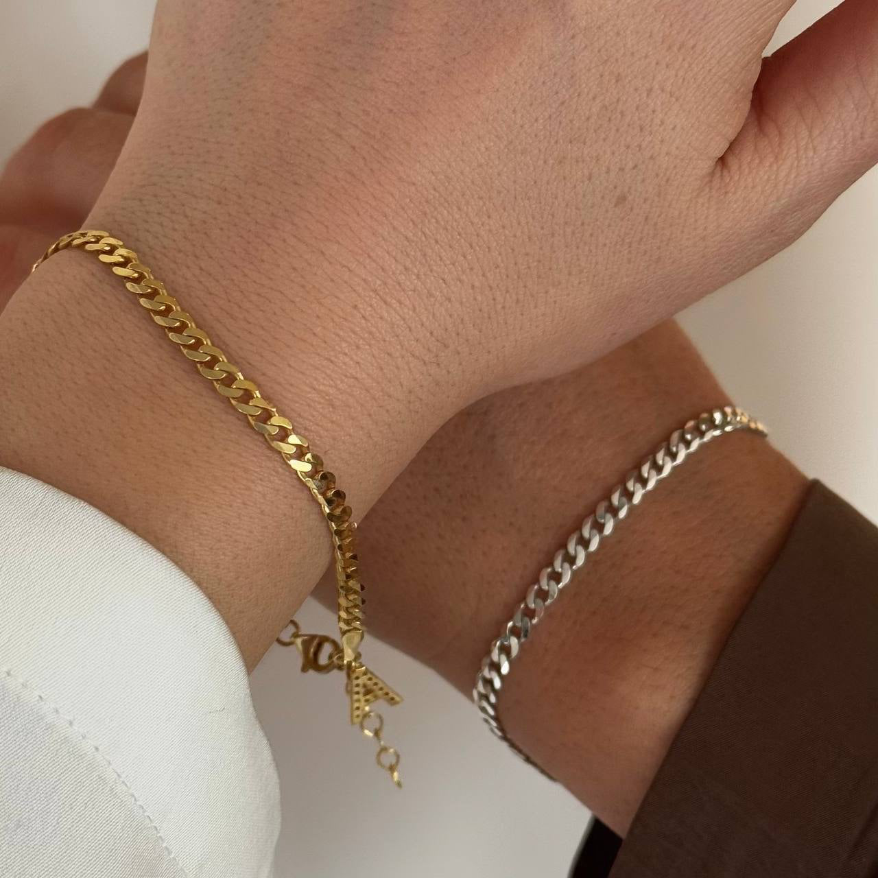 VOLUME GURMET DOUBLE COUPLE BRACELET | 925 SILVER GOLD PLATED