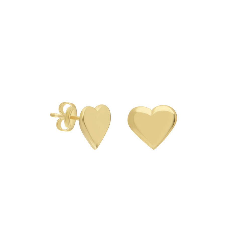 PLAIN HEART EARRINGS | 925 SILVER GOLD PLATED