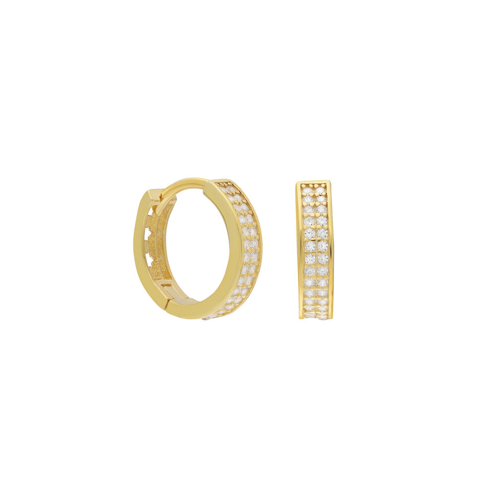 ZIRCON STONE STAR DETAIL EARRINGS | 925 SILVER GOLD PLATED