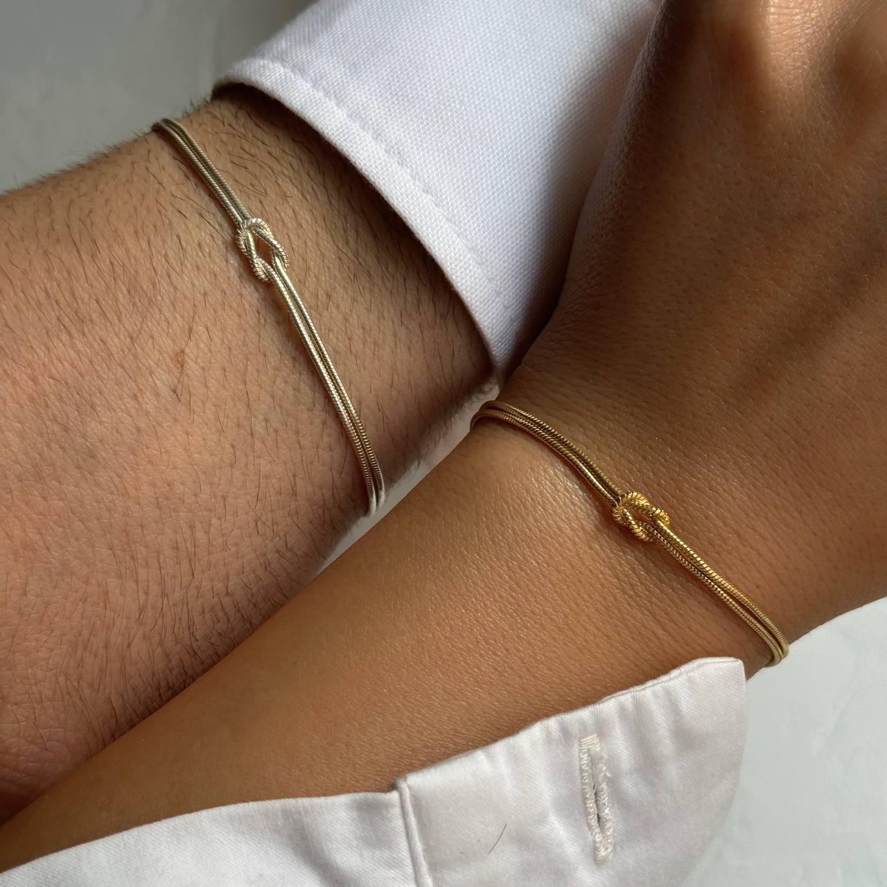LETTER KNOT COUPLE BRACELET | 925 SILVER GOLD PLATED