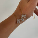 TAŞLI MİNİ BUBBLE İSİM KOLYE