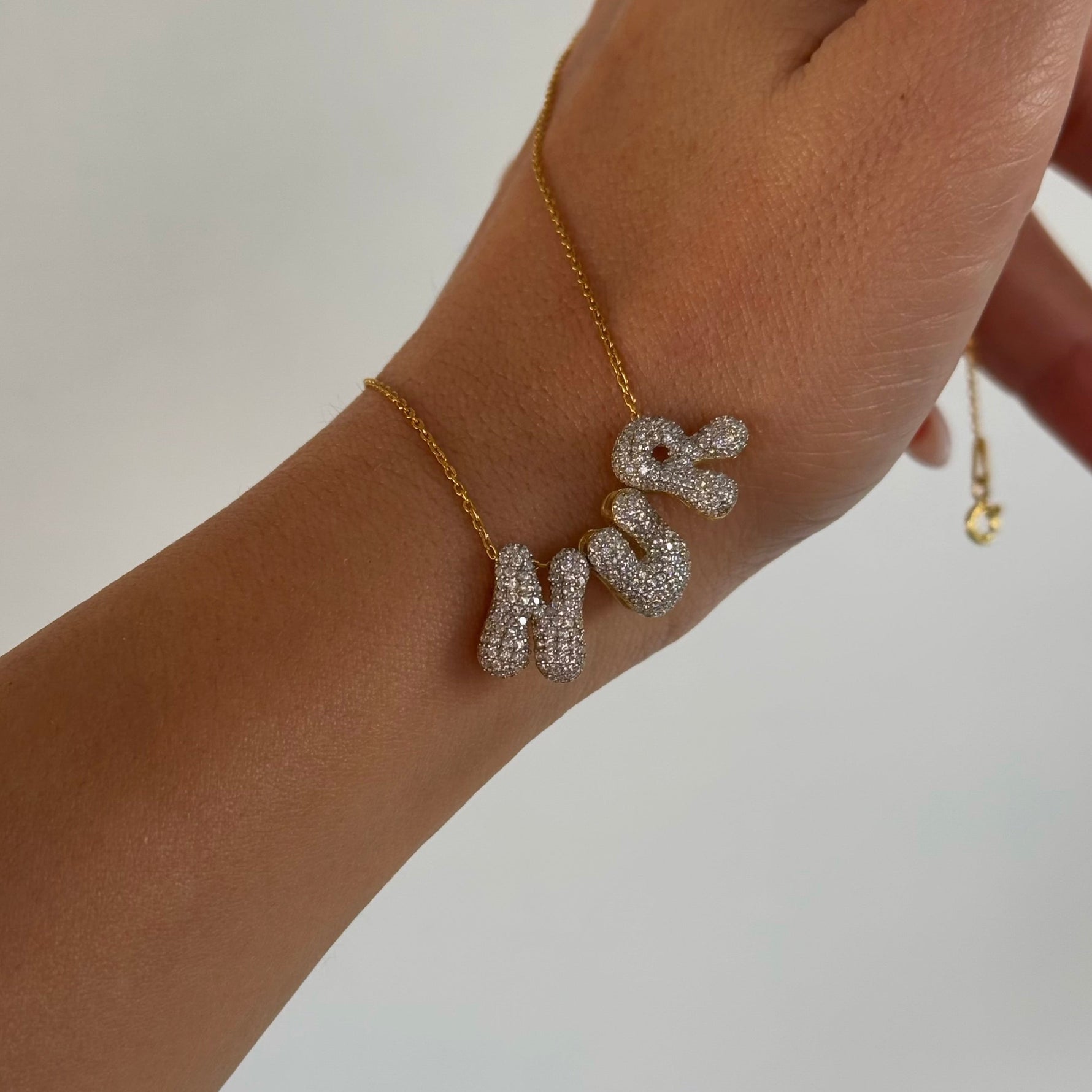 TAŞLI MİNİ BUBBLE İSİM KOLYE