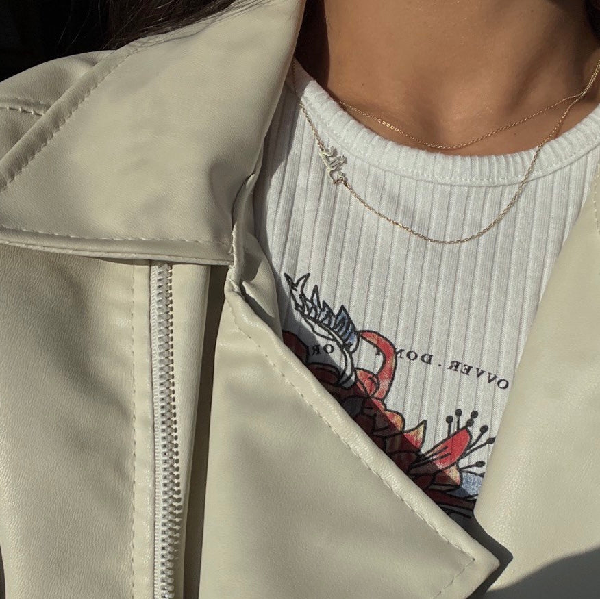 BELİNAY MINI BRIDGE ARABIC NECKLACE | 925 SILVER GOLD PLATED
