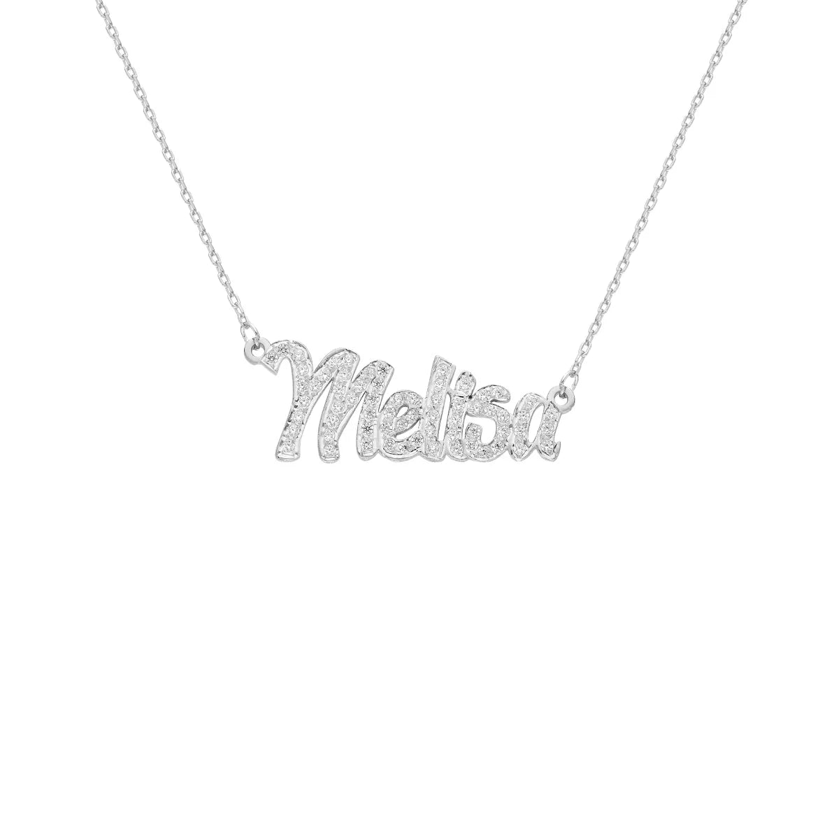 Full Zircon Name Necklace | 925 Silver Gold Plated