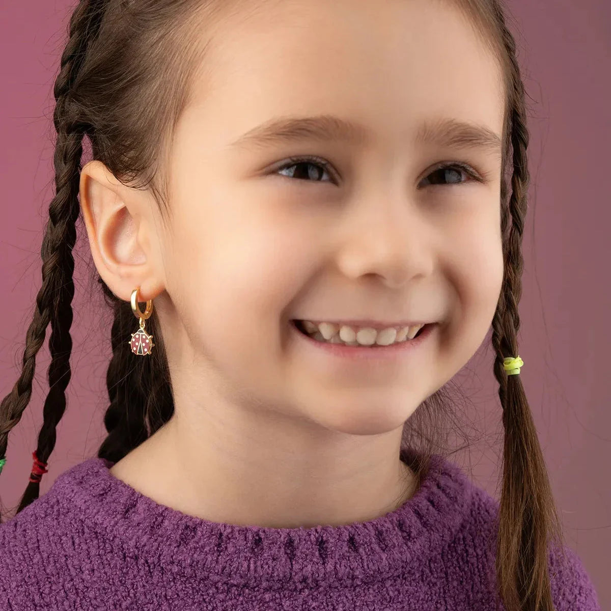 MİNELİ UĞUR BÖCEĞİ ÇOCUK KÜPE