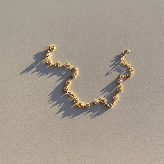 ZIRCON STONE BRACELET | 925 SILVER GOLD PLATED