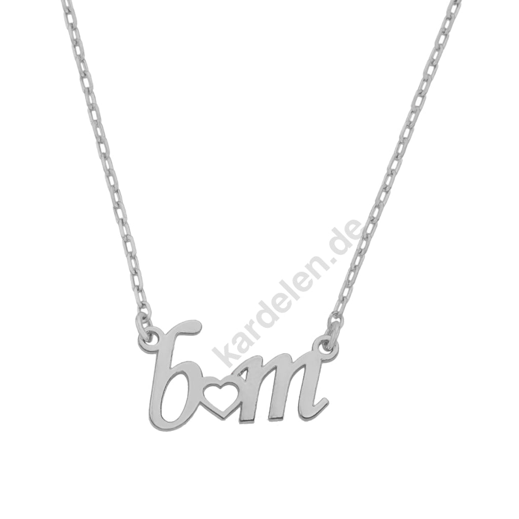 2 HARFLİ MİNİ KALPLİ KOLYE