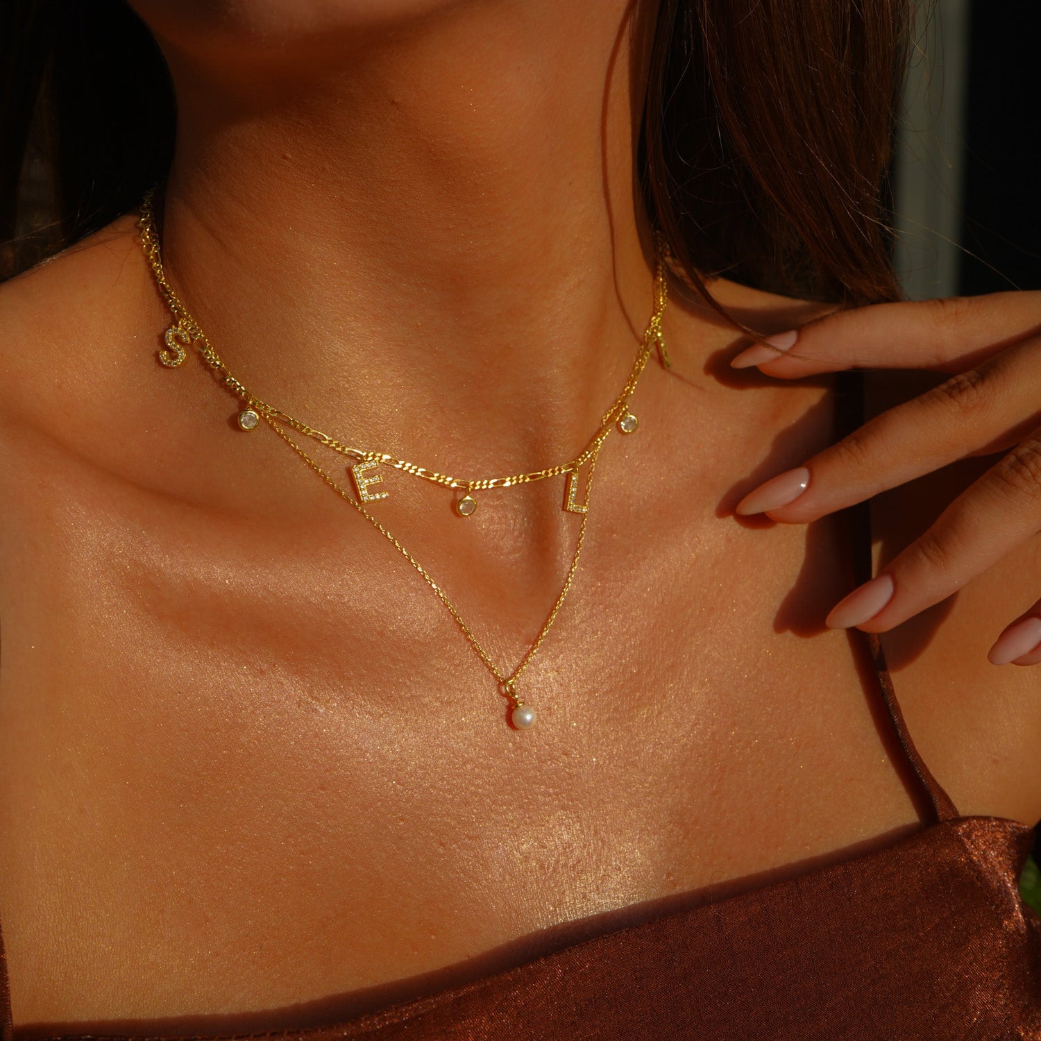 ZİRKON TAŞLI CHOCKER İSİM KOLYE