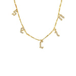 ZİRKON TAŞLI İSİMLİ GOTİK X CHOCKER KOLYE