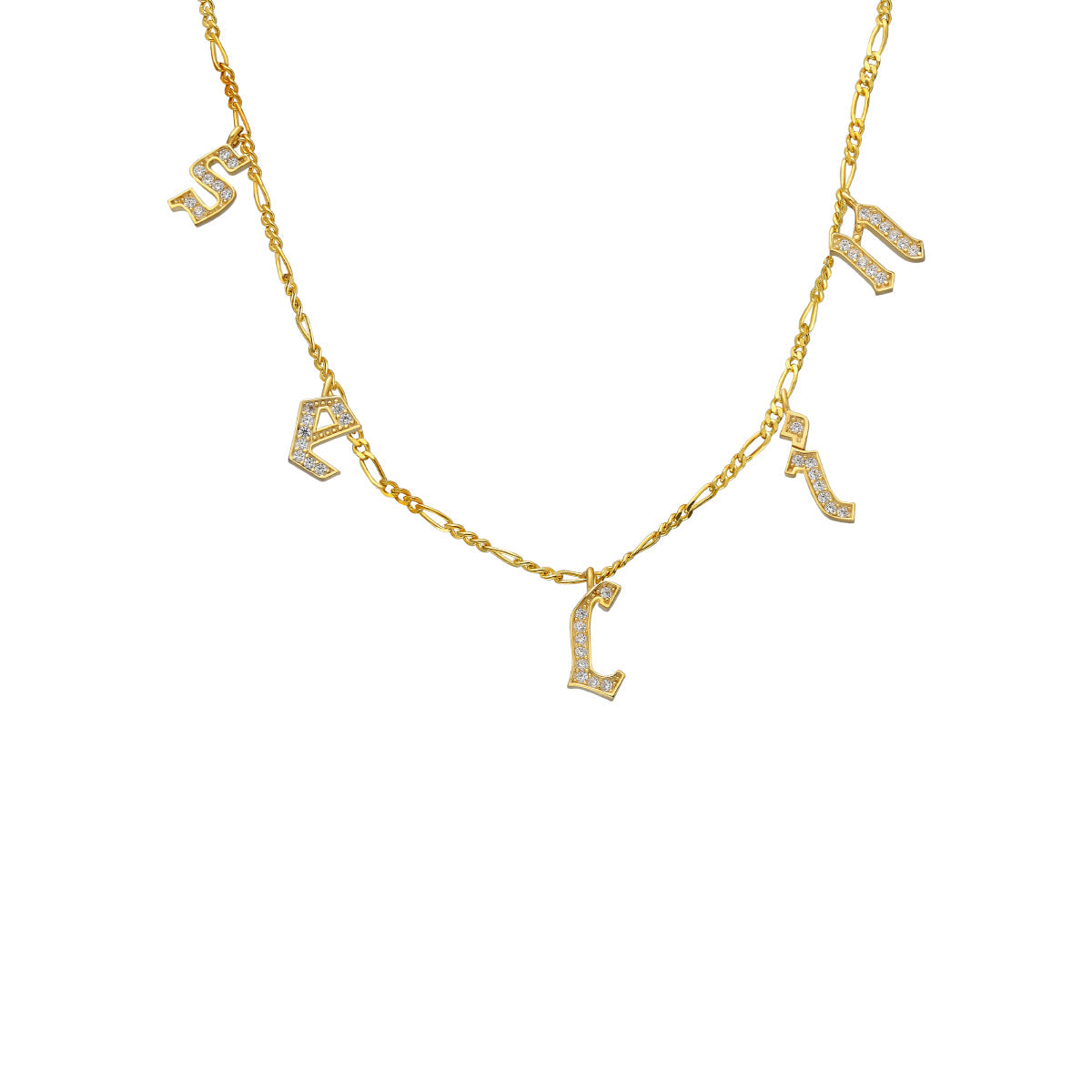 ZİRKON TAŞLI İSİMLİ GOTİK X CHOCKER KOLYE