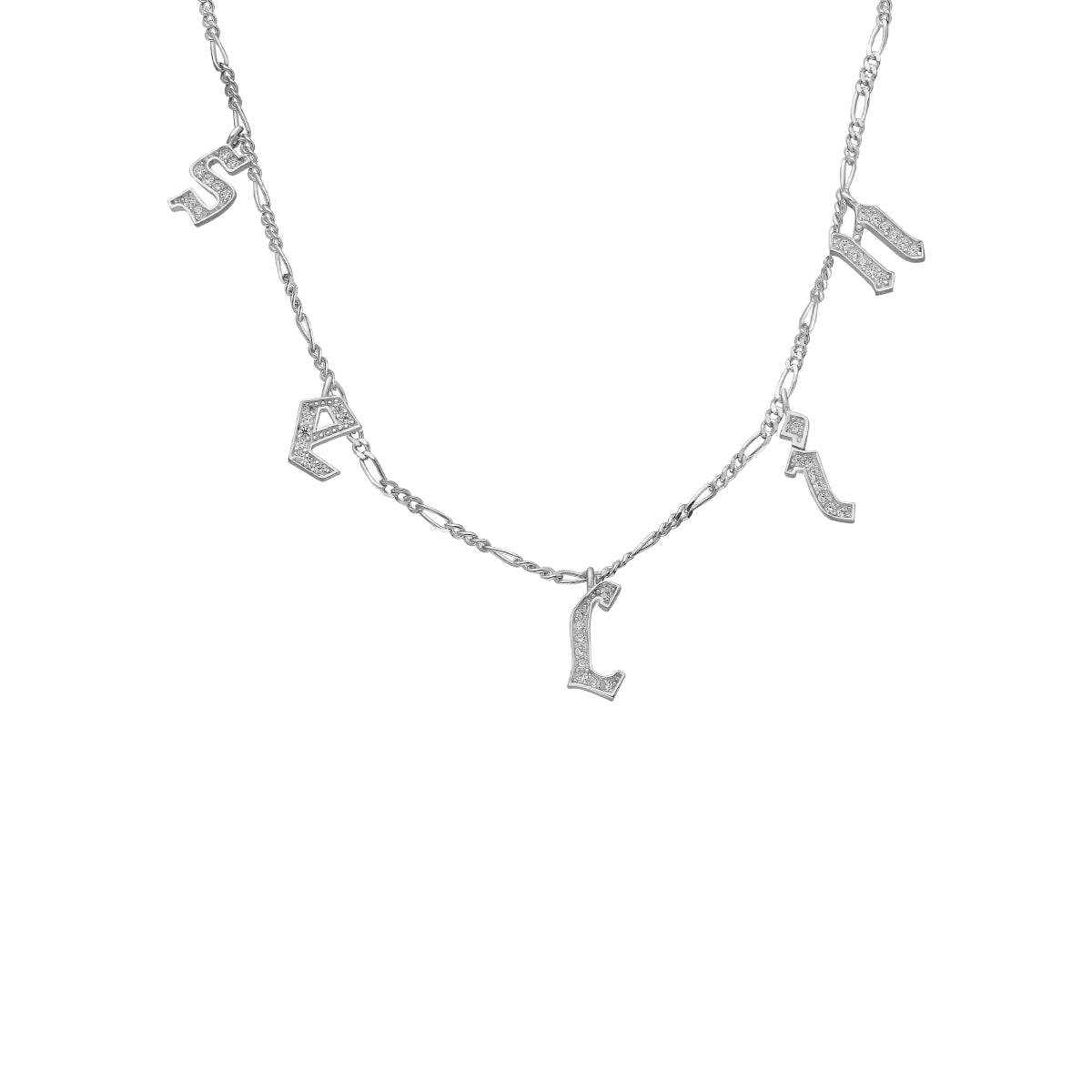 ZİRKON TAŞLI İSİMLİ GOTİK X CHOCKER KOLYE