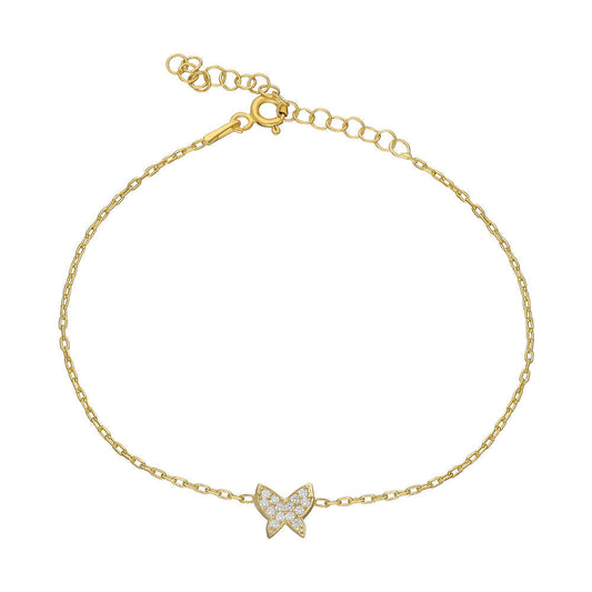 MINIMAL BUTTERFLY BRACELET | 925 SILVER GOLD PLATED