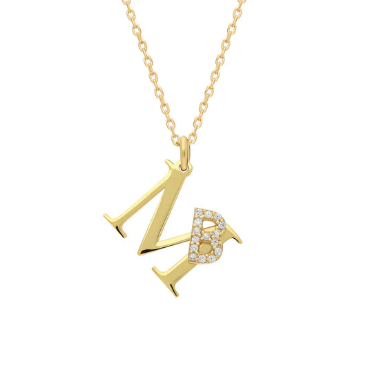 2 LETTER COMBO NECKLACE | 925 SILVER GOLD PLATED