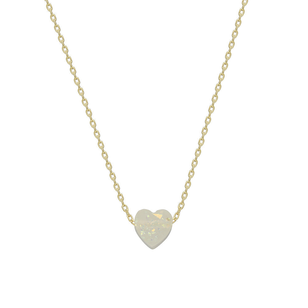 Weisse Herz Kette (8616555250007)