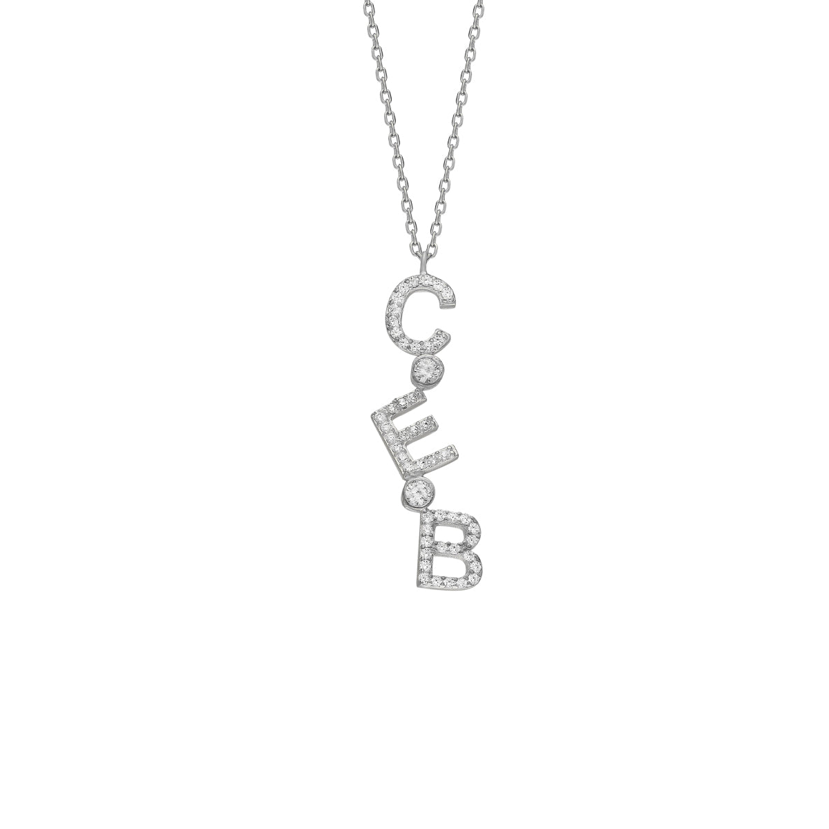 ZİRKON TAŞLI HARFLİ DİKEY CHOCKER KOLYE
