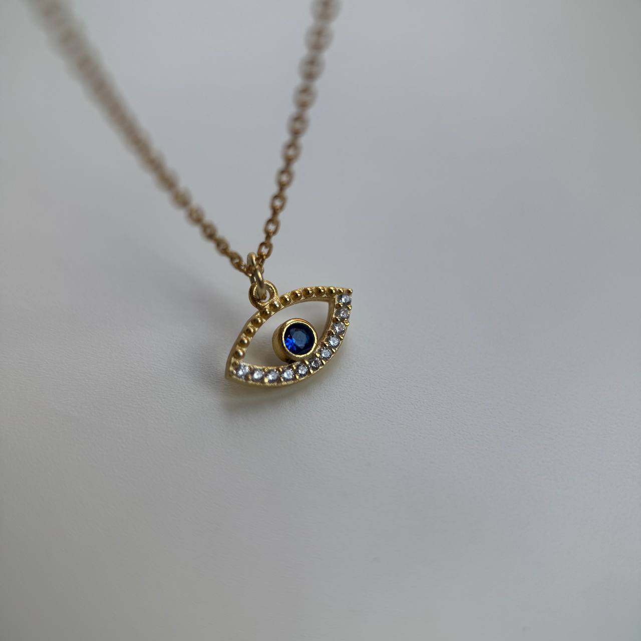 BLUE STONE EYE NECKLACE | 925 SILVER GOLD PLATED