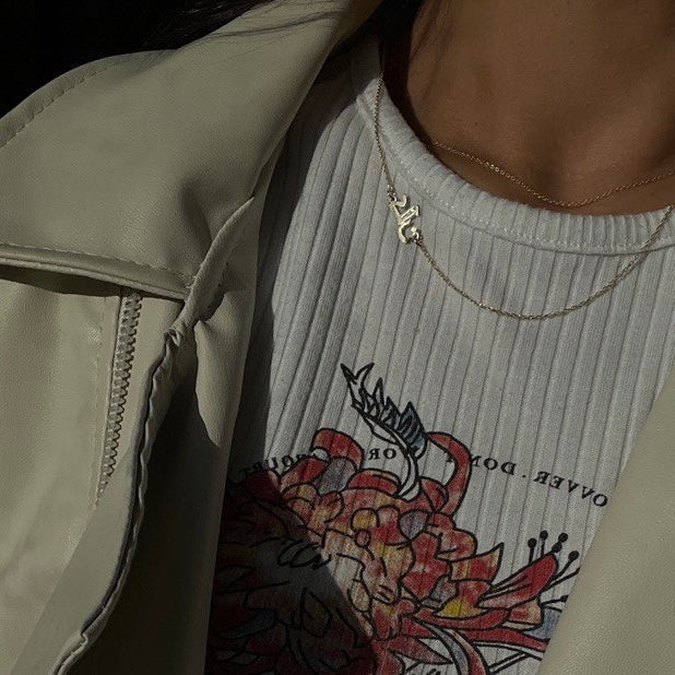 BELİNAY MINI BRIDGE ARABIC NECKLACE | 925 SILVER GOLD PLATED
