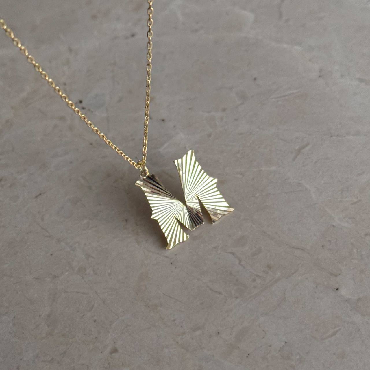 SHINE PLATE LETTER NECKLACE | 925 SILVER GOLD PLATED