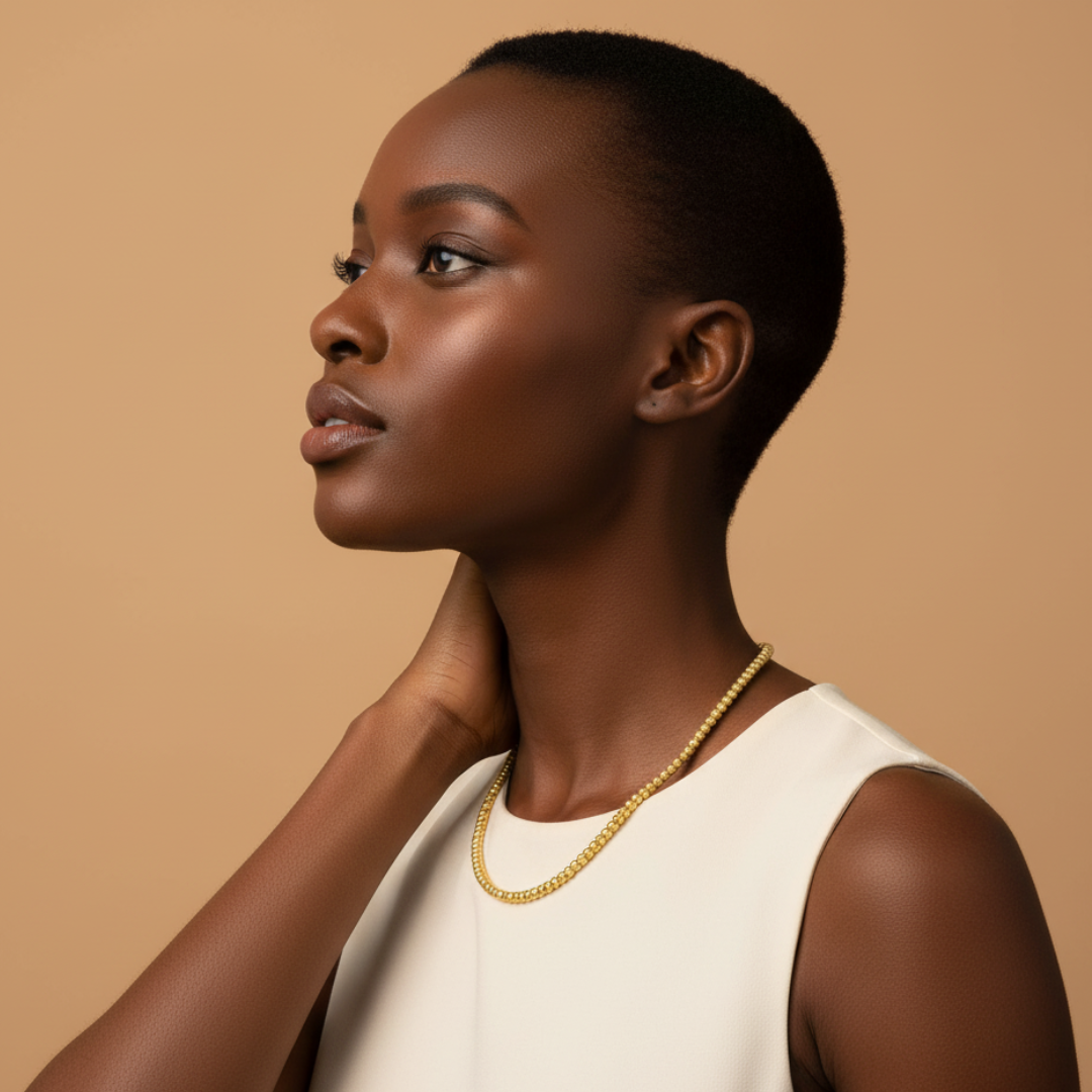 DORIC BALL NECKLACE CHAIN | 925 SILVER GOLD PLATED