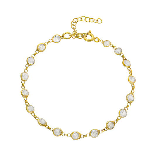 FULL STONE TIFF BRACELET | 925 SILVER GOLD PLATED