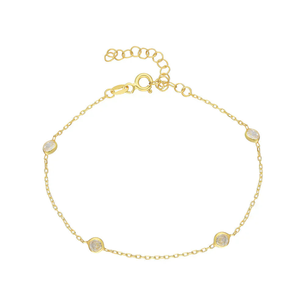 TIFF STONE BRACELET | 925 SILVER GOLD PLATED
