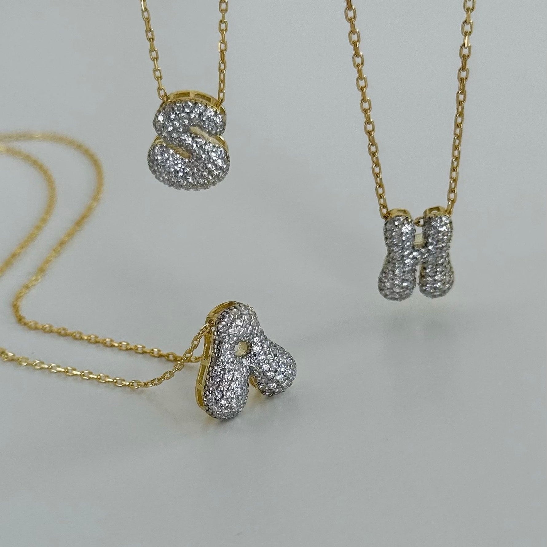 TAŞLI MİNİ BUBBLE İSİM KOLYE