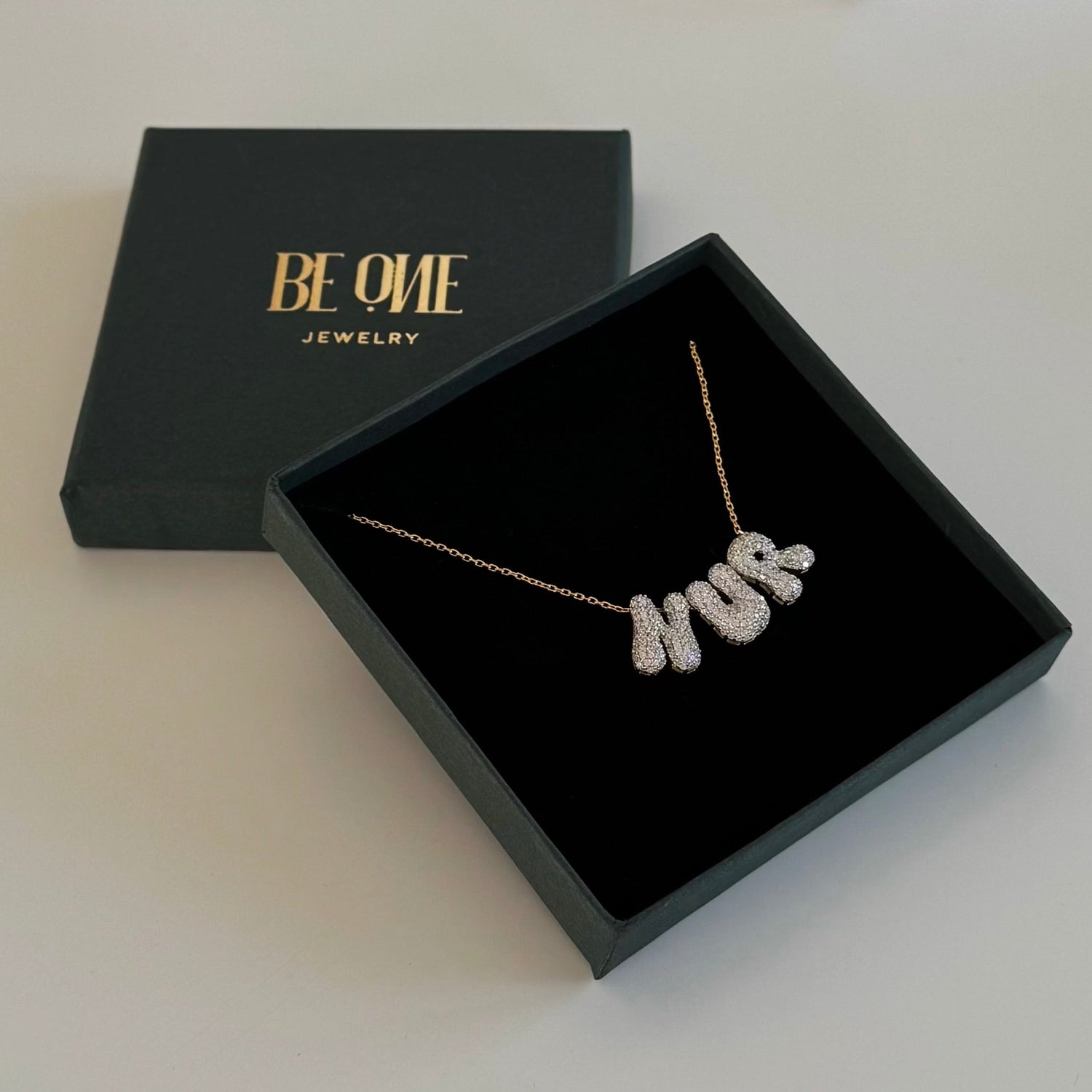 TAŞLI MİNİ BUBBLE İSİM KOLYE