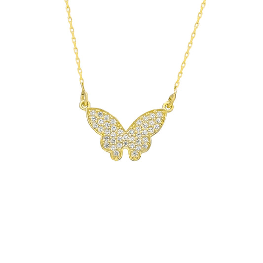 Butterfly Zirkonia Halskette (7017419702317)