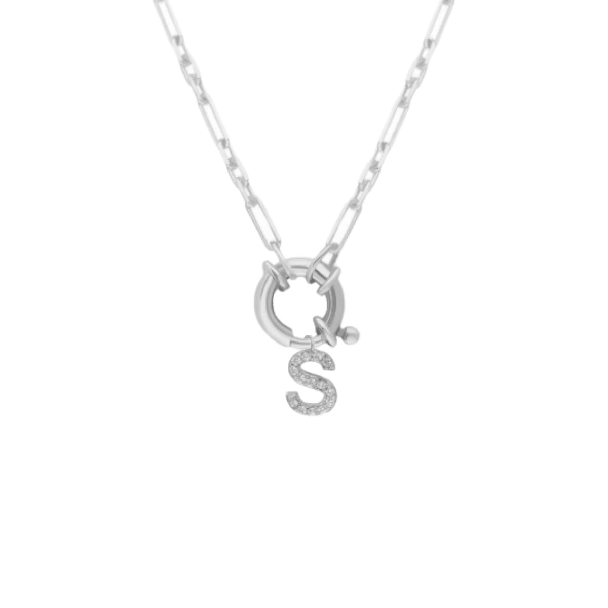 Chain Zirkonia Buchstaben Halskette (7017450373165)