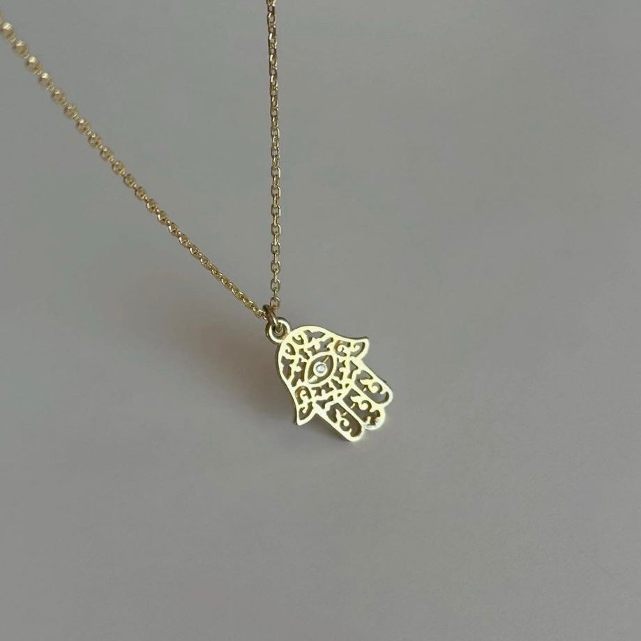 DESENLİ HAMSA KOLYE