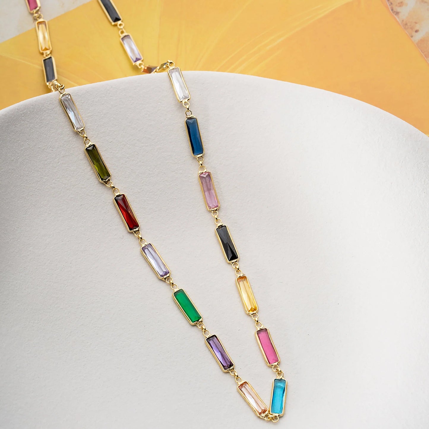 Mileya Colorfull Chain | 925 Silver Gold Plated