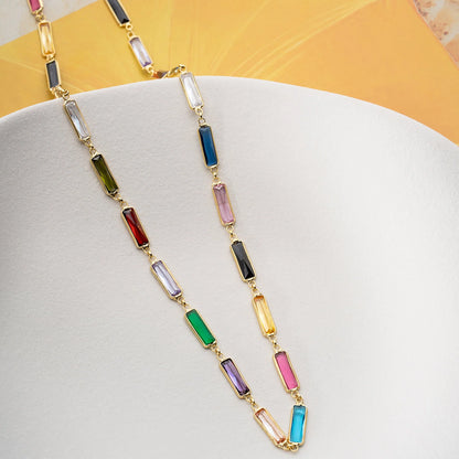 Mileya Colorfull Chain | 925 Silver Gold Plated