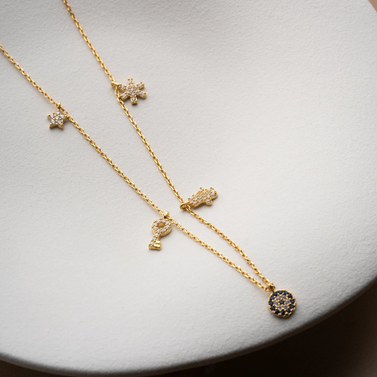 Nazaar Charm Necklace | 925 Silver Gold Plated