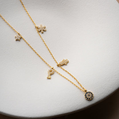 Nazaar Charm Necklace | 925 Silver Gold Plated