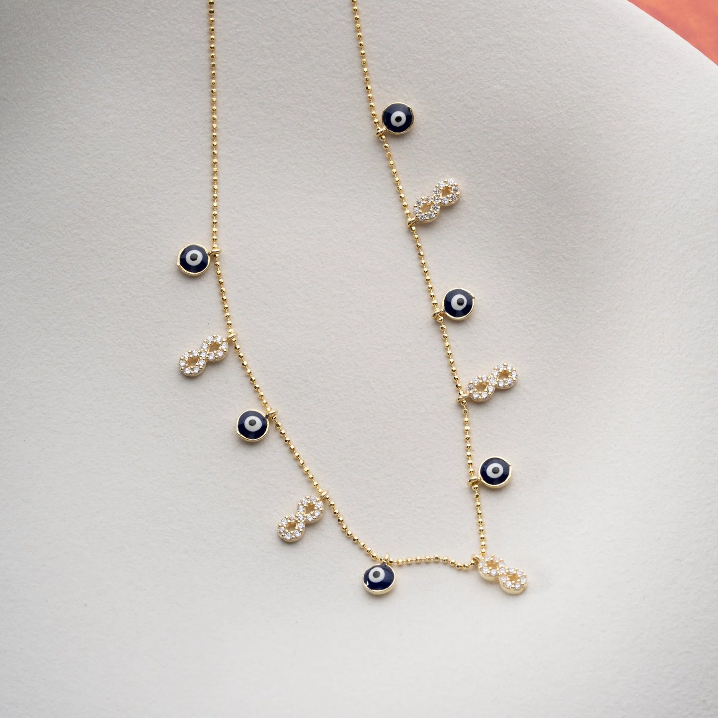 Infinity X Nazaar Necklace | 925 Silver Gold Plated