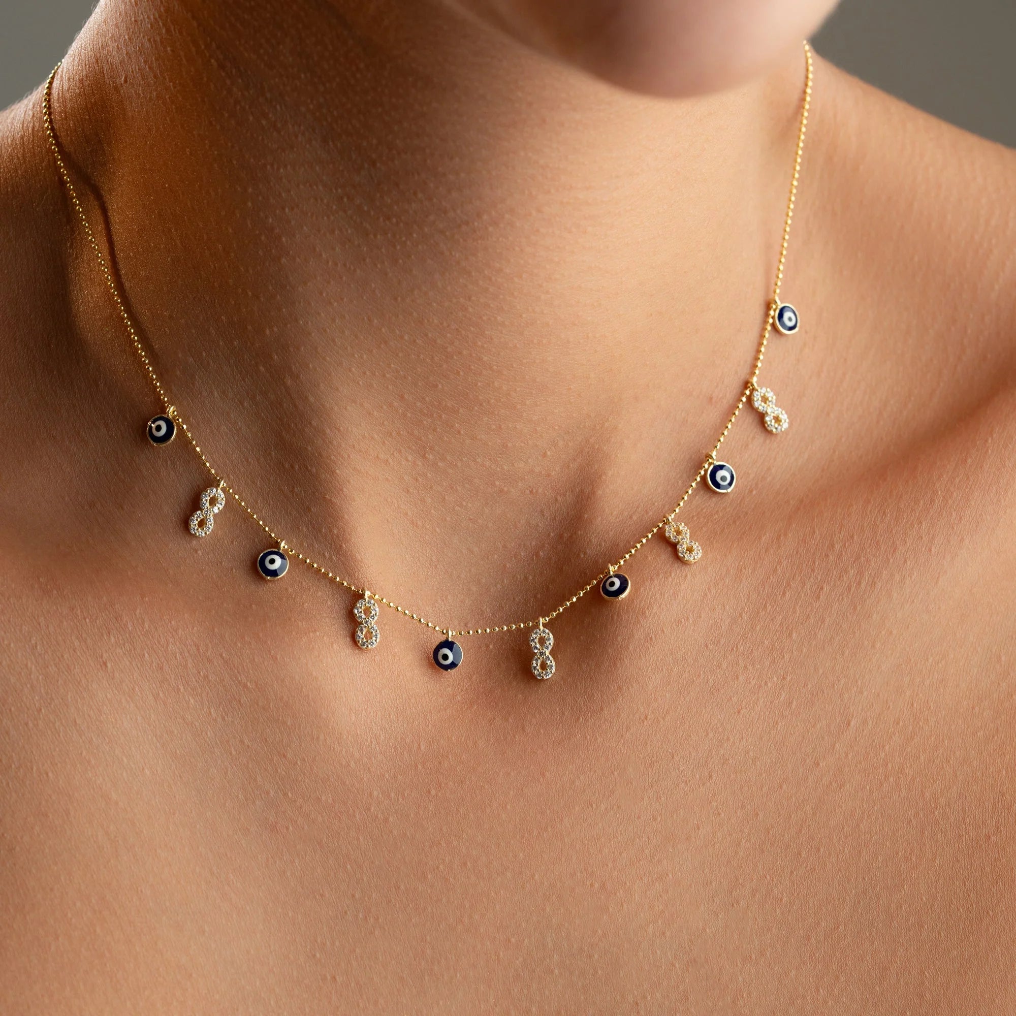 Infinity X Nazaar Necklace | 925 Silver Gold Plated