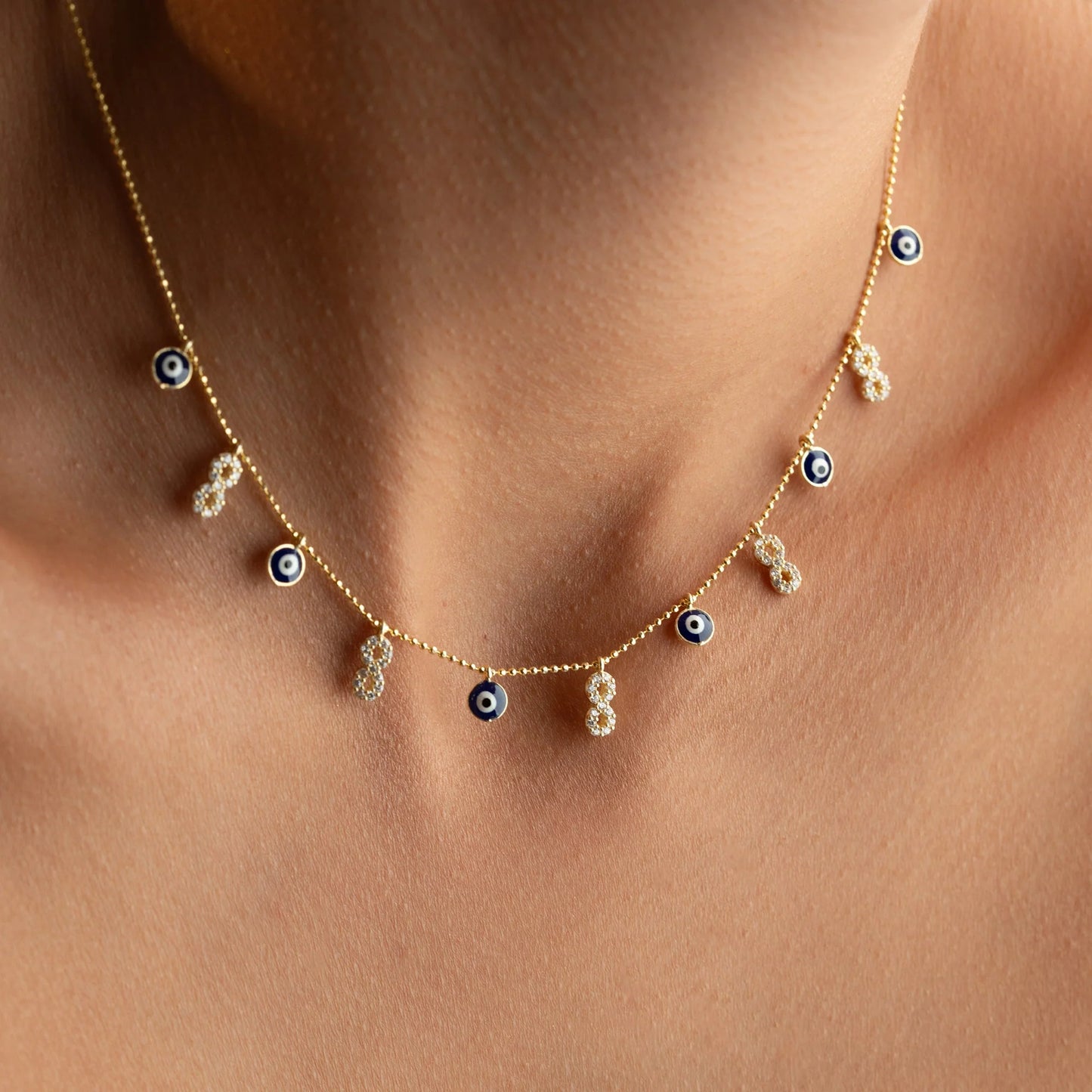 Infinity X Nazaar Necklace | 925 Silver Gold Plated