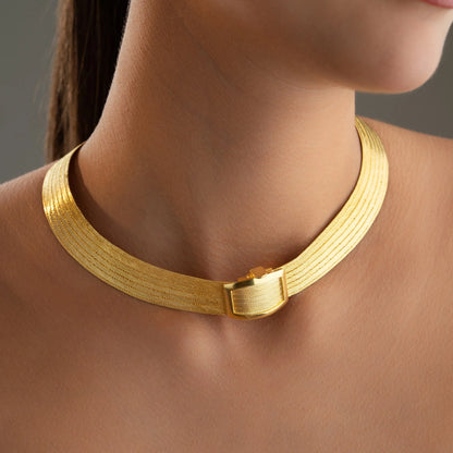 Toscana Hasır Chain | 925 Gold Plated