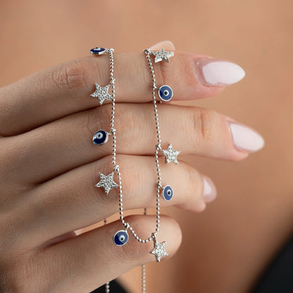 Star x Nazar Necklace | 925 Silver Gold Plated