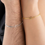 XXL GURMET ZİNCİRLİ İKİ HARFLİ ÇİFT BİLEKLİĞİ
